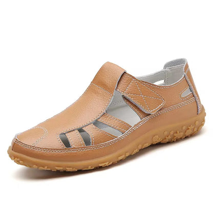 Eveloria Damen Sandalen Zeitlos Leder Braun