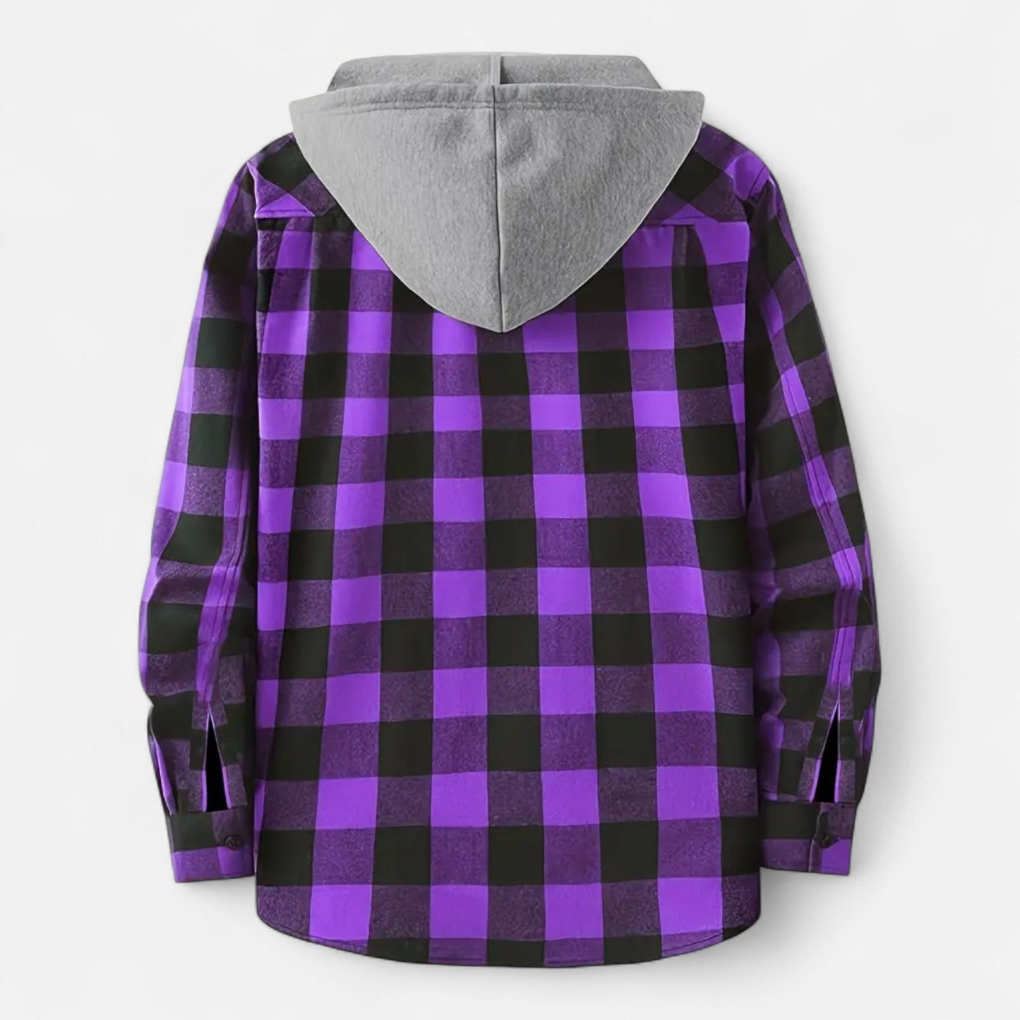 Jadon Herren Karo-Hoodie Knopfleiste Kordelzug