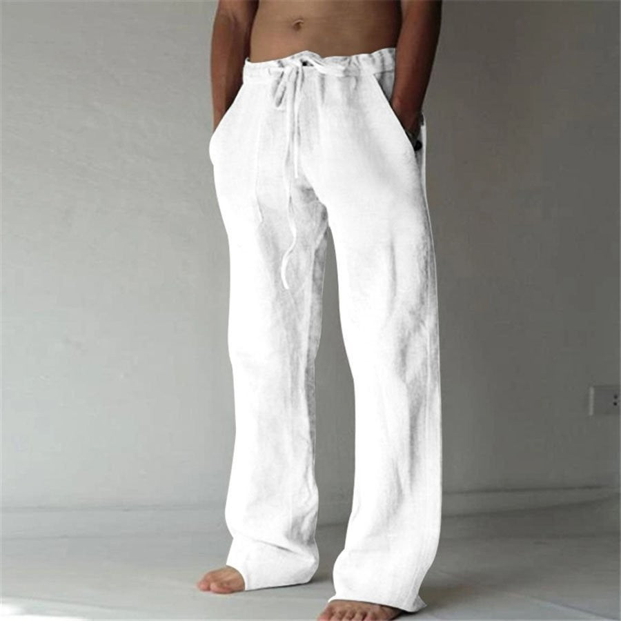 Herren Leinenhose Atmungsaktiv Beige