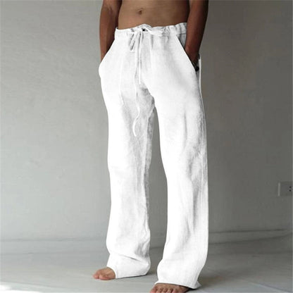 Herren Leinenhose Atmungsaktiv Beige