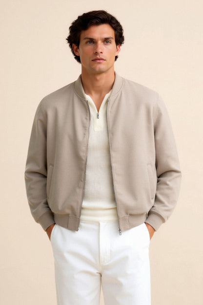 Herren Bomberjacke Minimalistisch Elegant