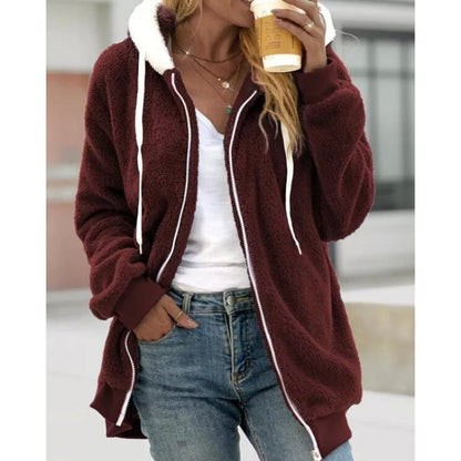 Damen Kuschelcardigan Kapuzenjacke