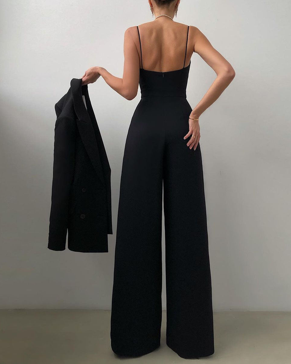 Damen Eleganter Jumpsuit Spaghettibänder