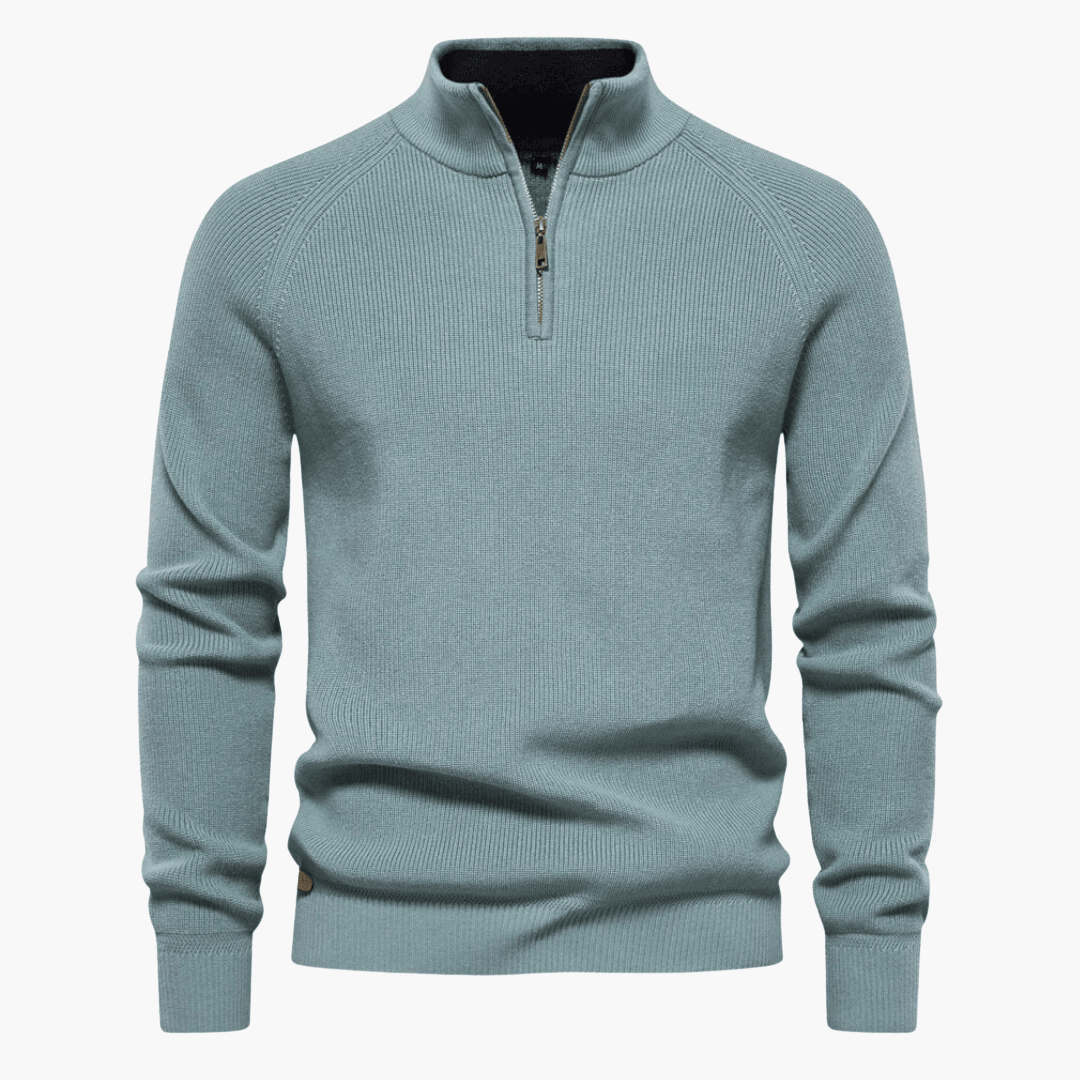 Herren Pullover Weich Strick Zipper