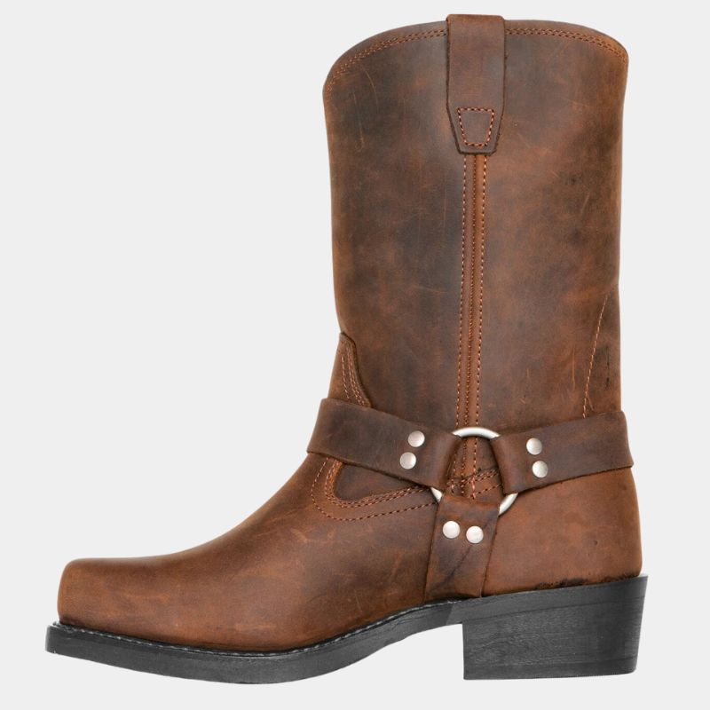 Eveloria Herren Cowboystiefel Robust Leder Braun