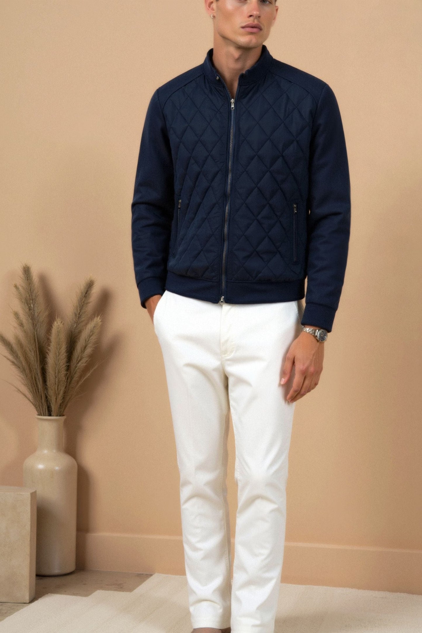 Herrenjacke Steppmuster Elegantes Design