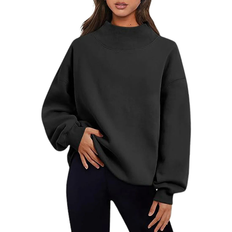 Eveloria Damen Sweatshirt Locker Sitzend Grau