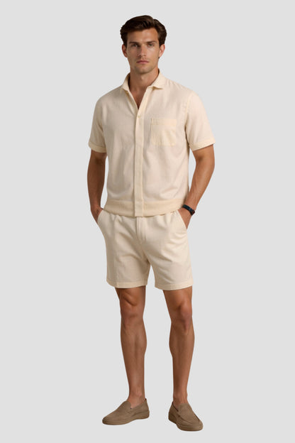 Herren Shorts Beige Kordelzug Komfort
