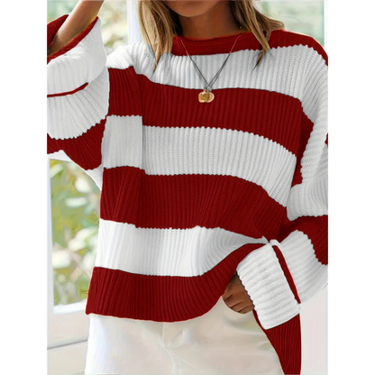 Eveloria Damen Oversize Pullover Gestreift