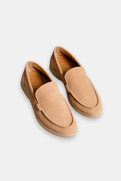 Beige Loafer Schuhe Leder Elegant