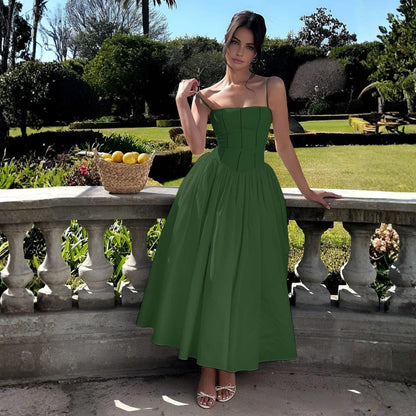 Damen Elegantes Hochzeitsgast Korsett Midikleid
