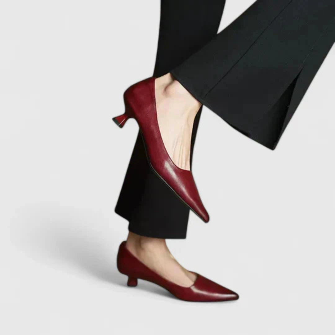 Damen Pumps Niedriger Absatz Spitze