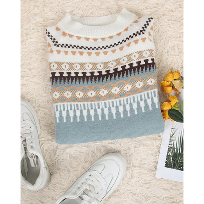Eveloria Damen Norweger Pullover Strick Winter