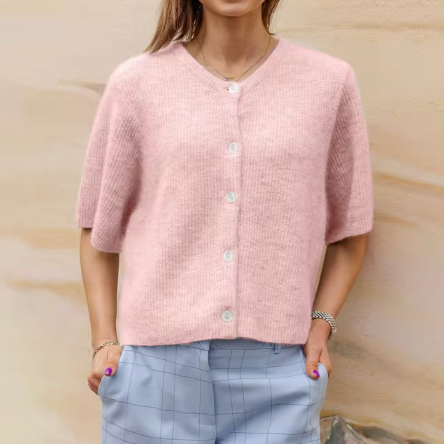 Eveloria Damen Strickcardigan Kurz Mit Knöpfen