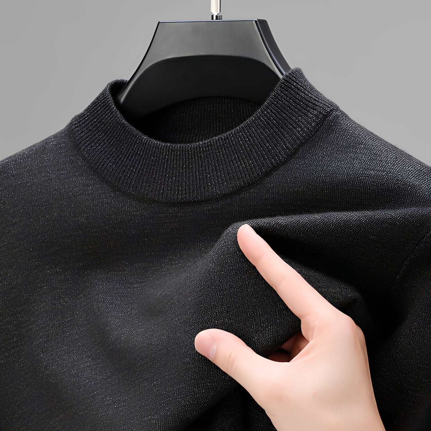 Herren Pullover Bequem Warm Baumwolle Grau