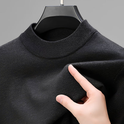 Herren Pullover Bequem Warm Baumwolle Grau