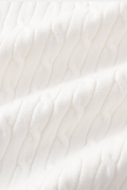 Eleganter Damen Zopfstrick Pullover Mit Reißverschluss