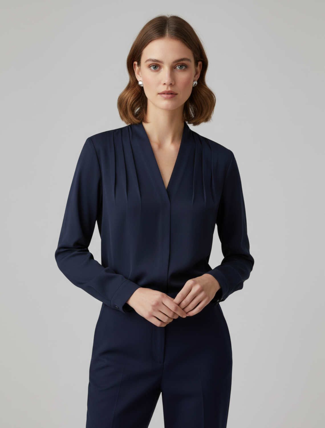 Damen Bluse Puffärmel Tailliert Elke
