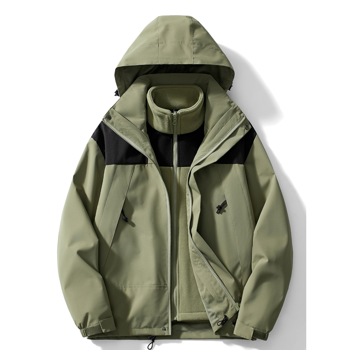 Eveloria Damen Winterjacke 3-in-1 Fleece Mit Kapuze