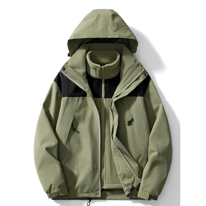 Eveloria Damen Winterjacke 3-in-1 Fleece Mit Kapuze