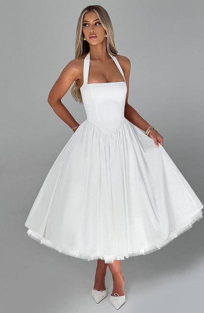 Damen Halter Midi Kleid Hochzeitsgäste Lydia