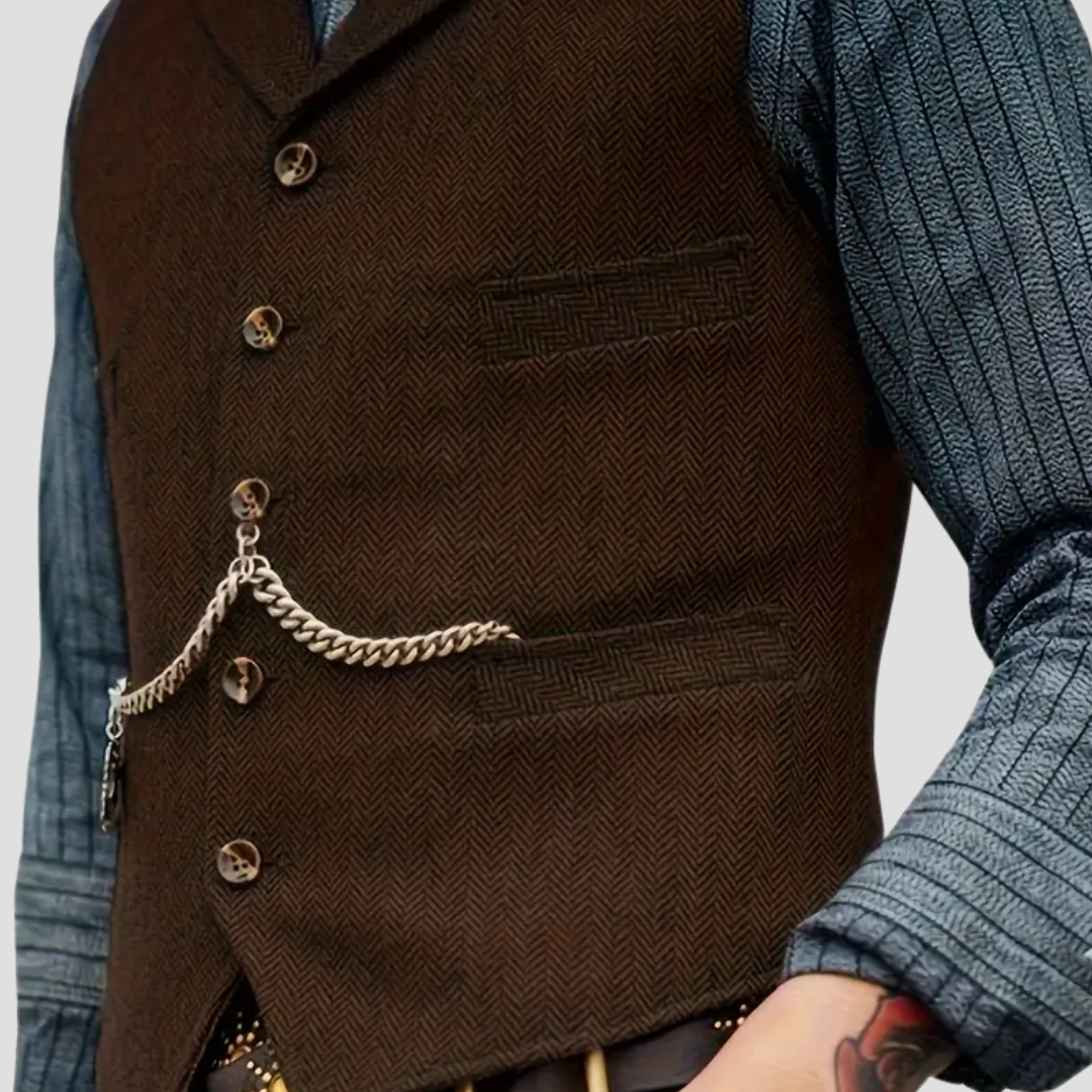 Herren Wollweste Tailored Look Anthrazit