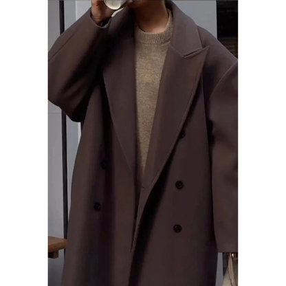 Damen Wollmantel Oversize Winter