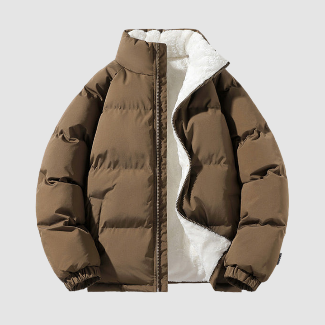 Damen Pufferjacke Fleecegefüttert Leicht Warm
