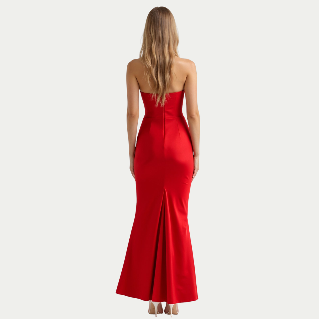 Damen Maxikleid Hochzeitsgast Säulenkleid