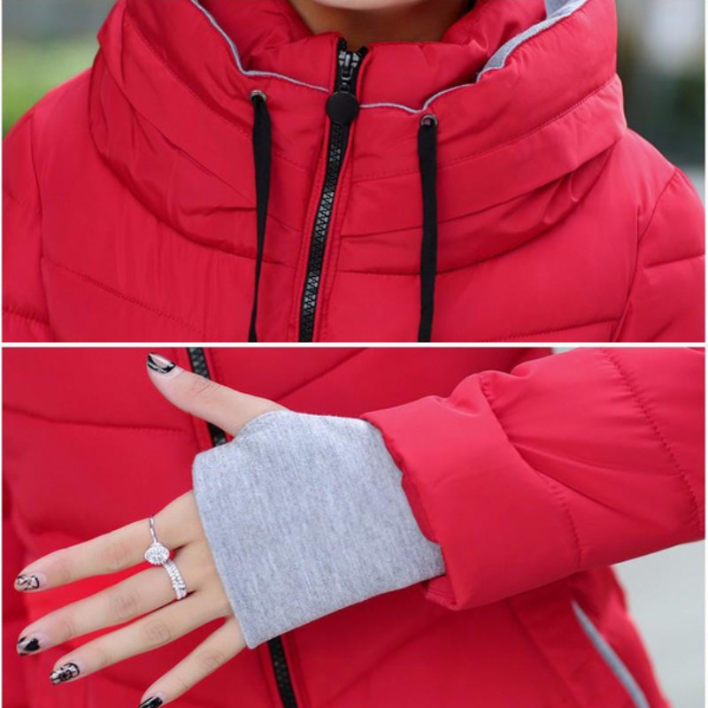 Eveloria Damen Steppjacke Daunenfüllung Kapuze