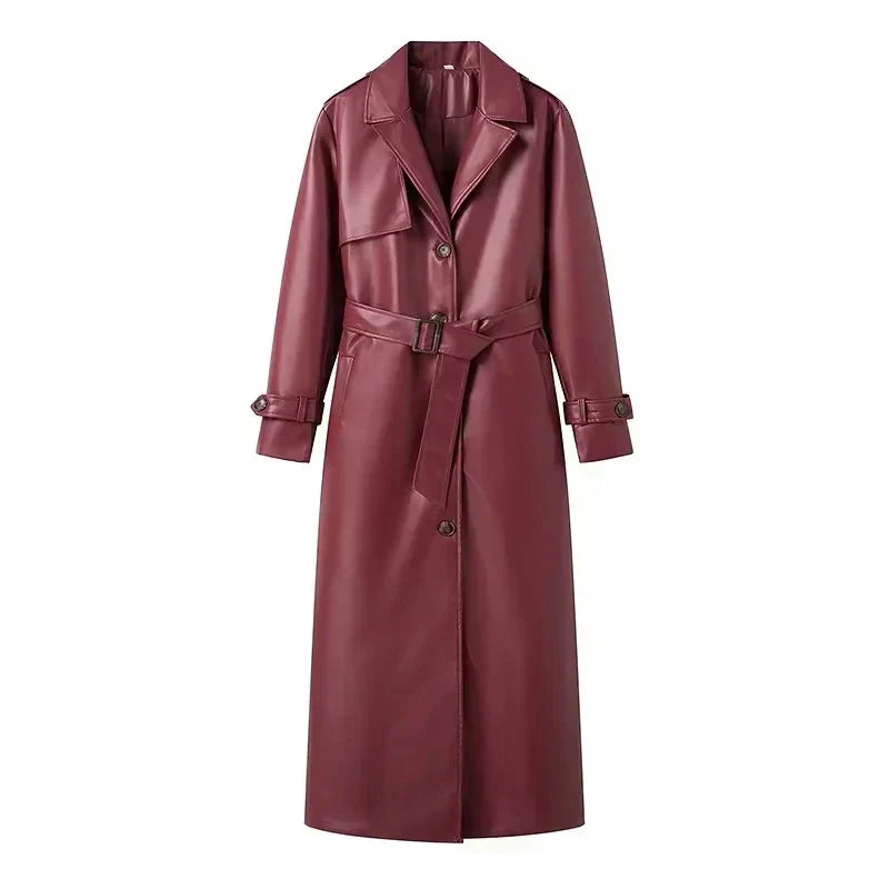 Eveloria Damen Retro-Mantel Längschnitt Gürtel