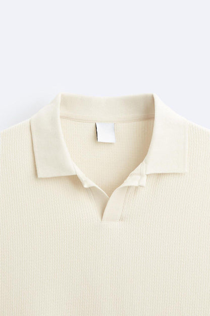 Beiger Pullover Polokragen Lässig Eleganz
