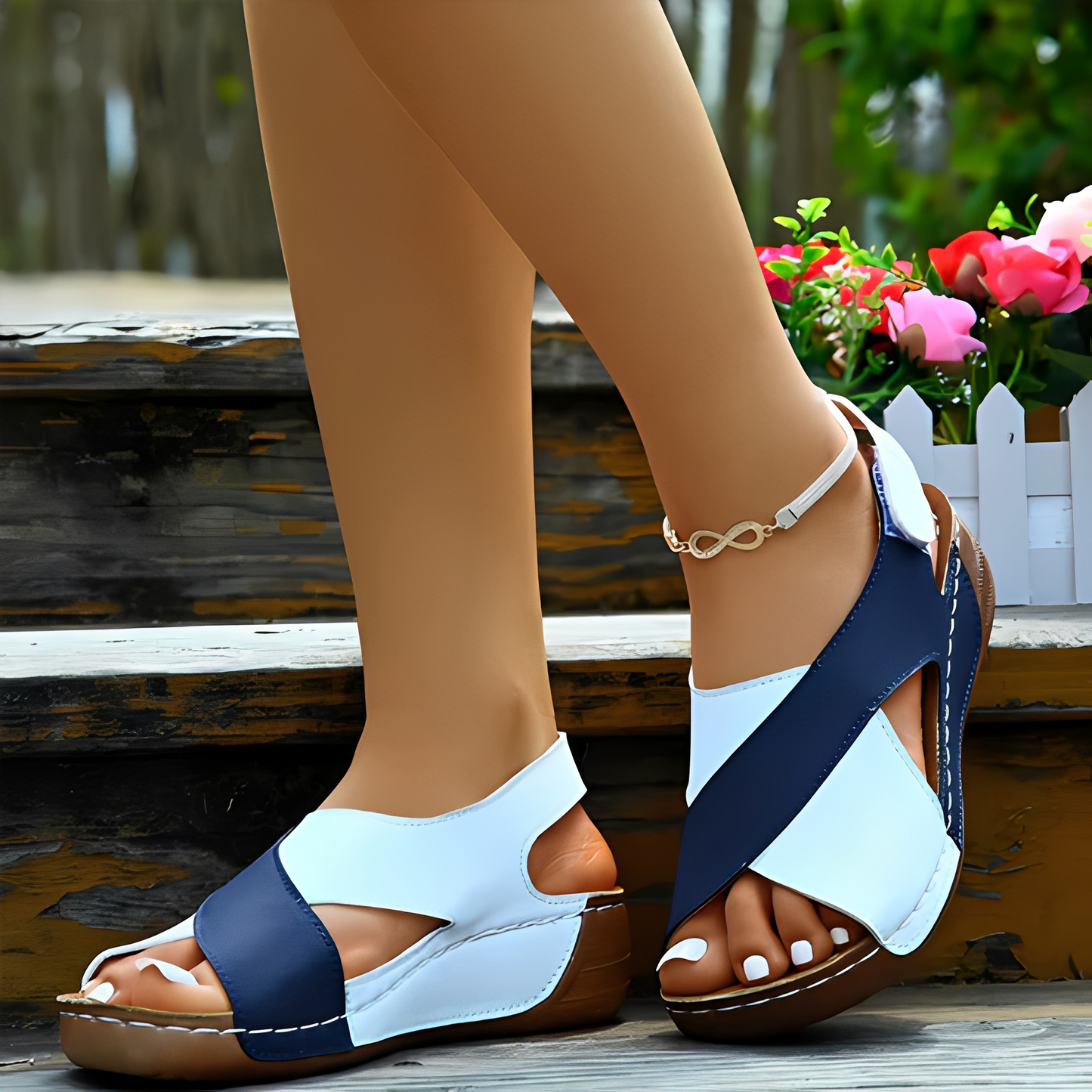 Damen Sandalen Leicht Gepolstert Beige