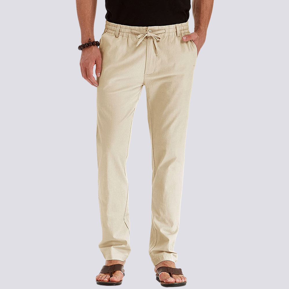 Herren Cargo Freizeithose Leicht Flexibler Bund Beige - Eveloria
