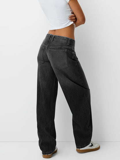 Damen Baggy Jeans Locker geschnittene Blau