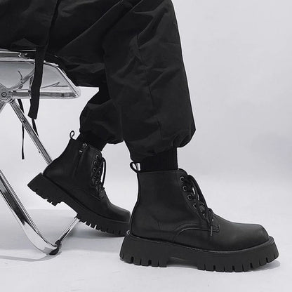 Herren Leder-Schnürstiefeletten