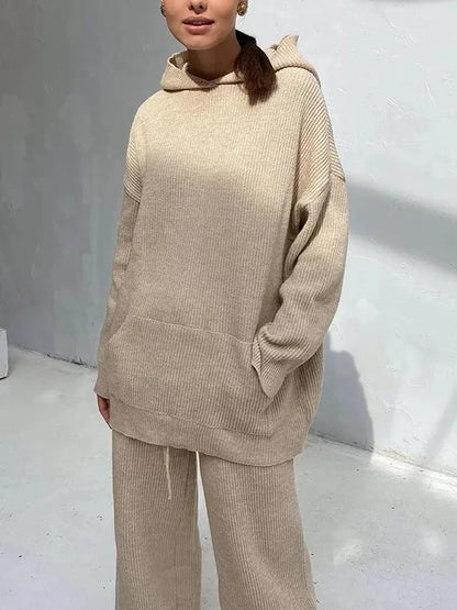 Eveloria Damen Hoodie Set Gestreift