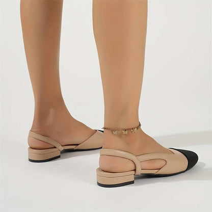 Damen Slingback Ballerinas Beige Klassisch
