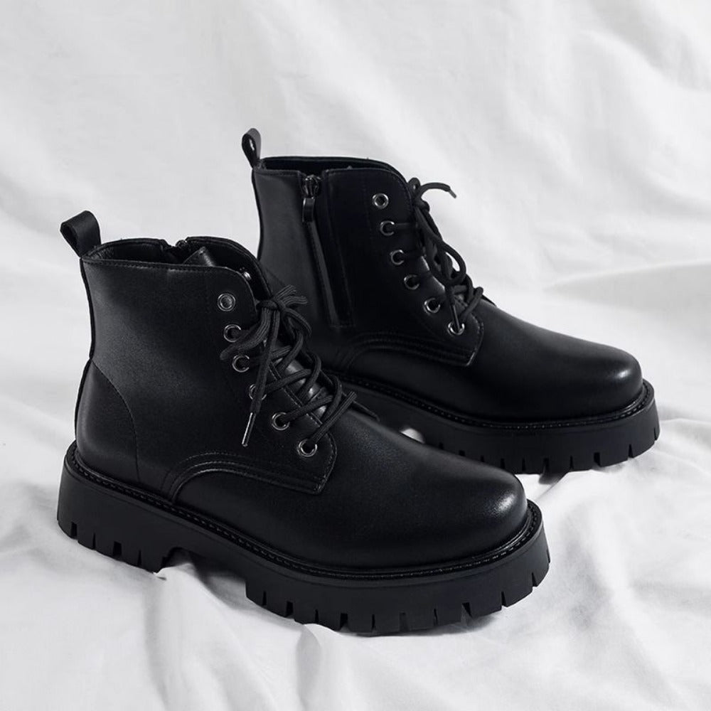 Herren Leder-Schnürstiefeletten
