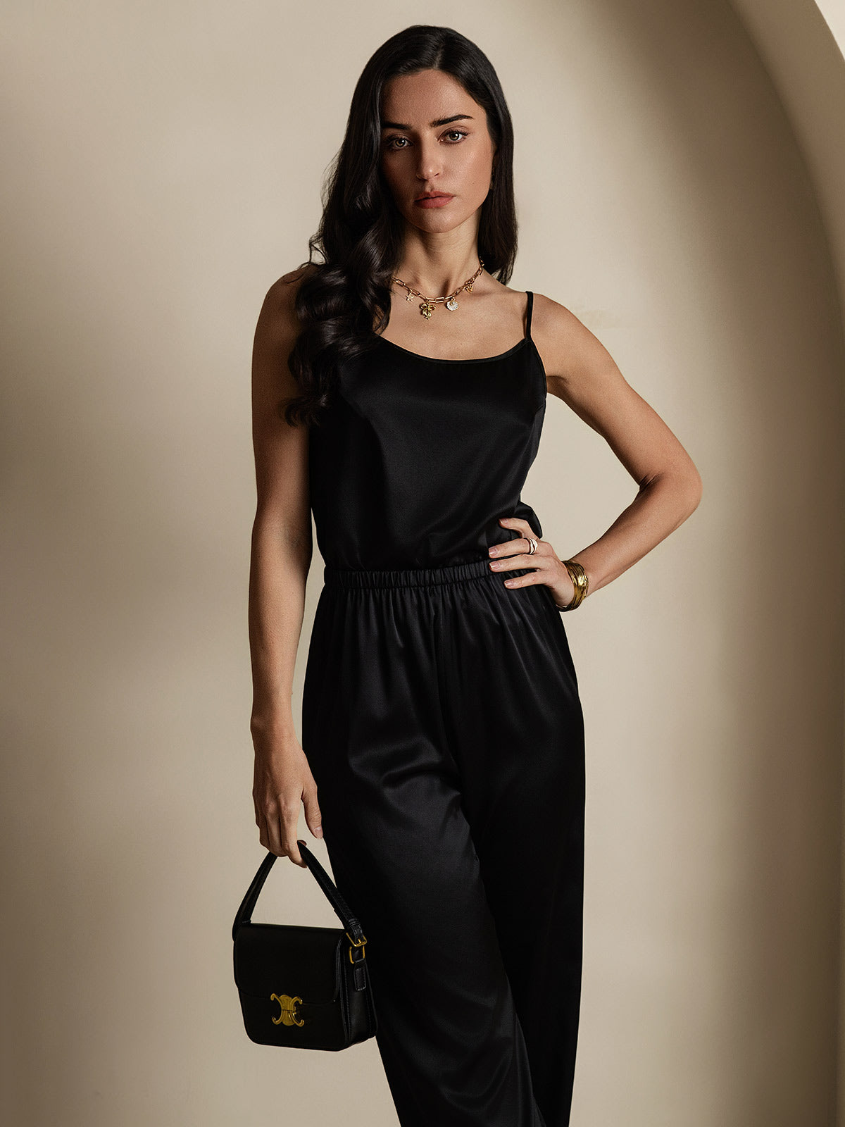 Eveloria Damen Seiden-Camisole Spaghettiträger