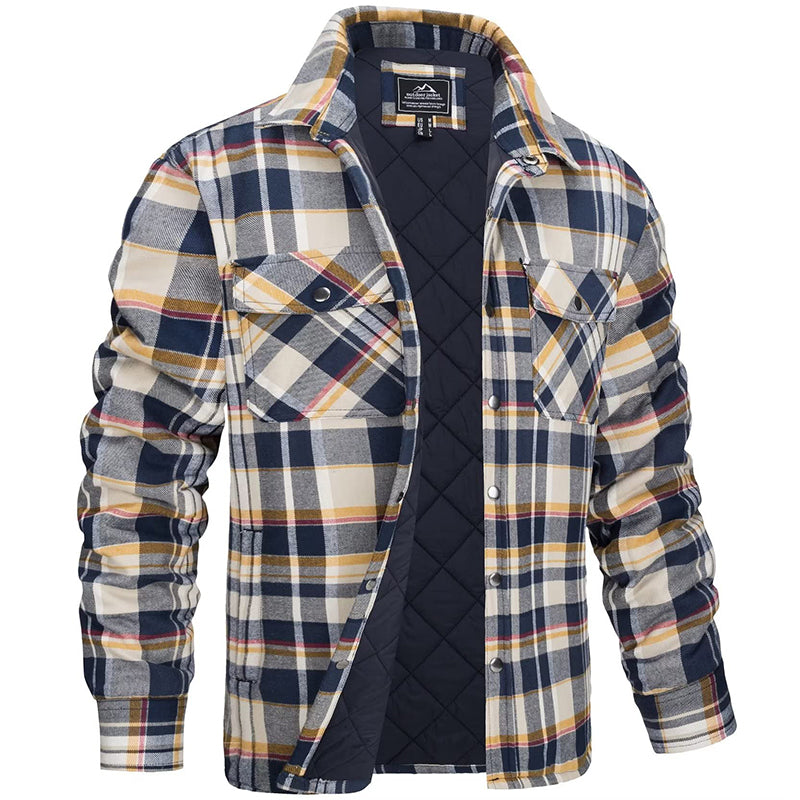 Eveloria Herren Holzfällerjacke Kariert Baumwolle