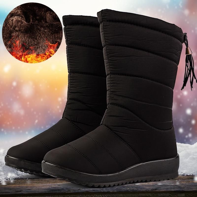 Damen Winterstiefel Gefüttert Warm Rutschfest