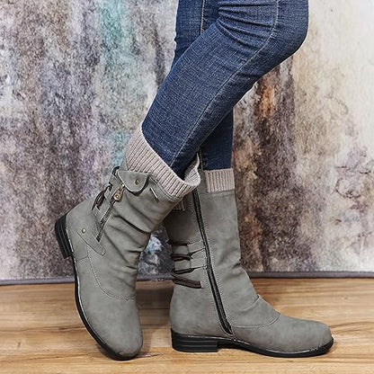 Damen Winterstiefel Seitlich Reißverschluss Warm