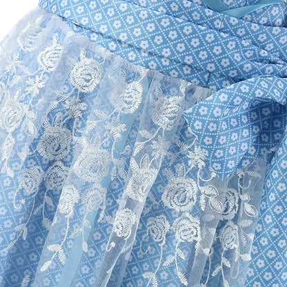 Eveloria Damen Spitzendirndl Bestickt mit Bandverschluss