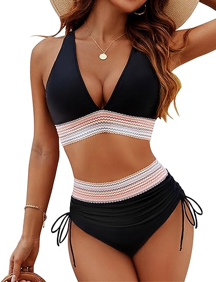 Eveloria Damen Bikini Hoch Taille Bauchkontrolle