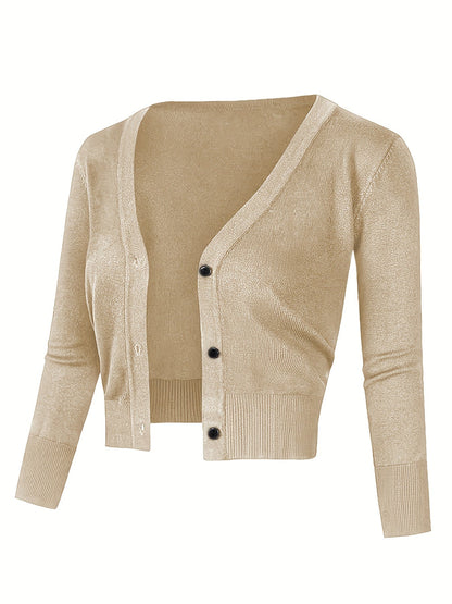 Eveloria Damen Bolerojacke Knopfverschluss