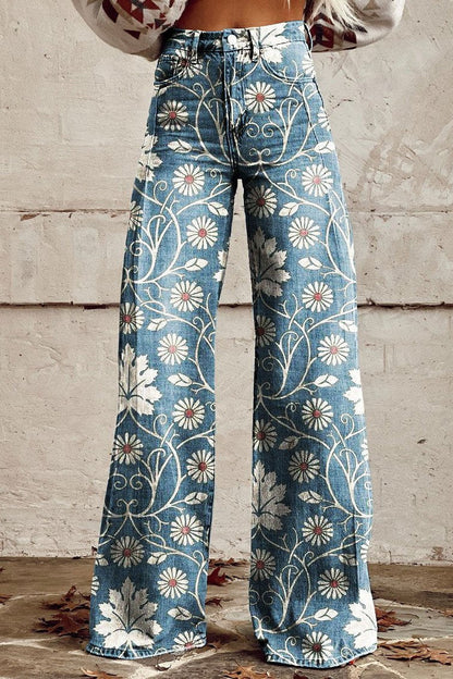 Damenhose Blumenmuster Stilvoll