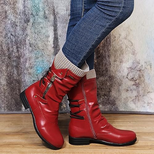 Damen Winterstiefel Seitlich Reißverschluss Warm