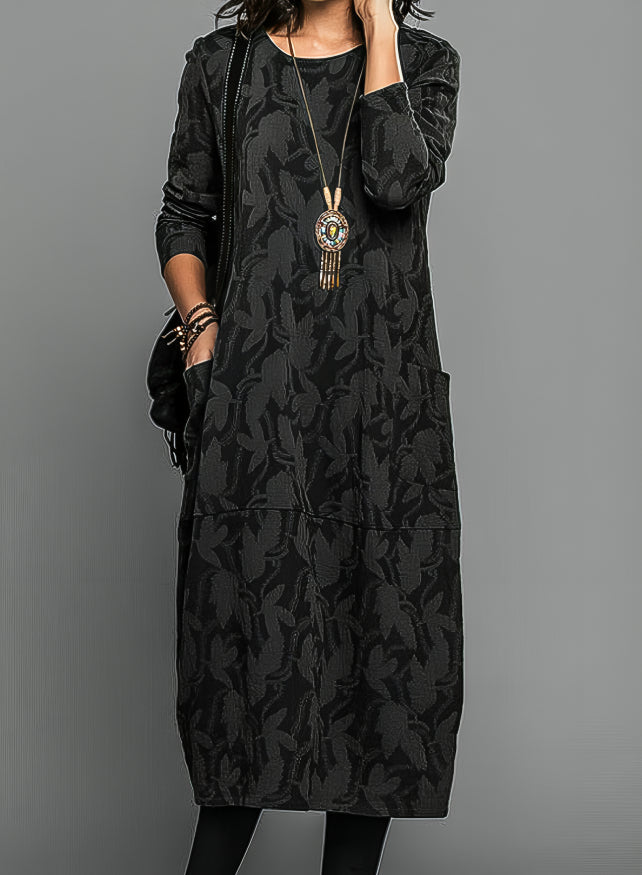 Damen Bedrucktes Midi-Kleid Hochzeitsgast
