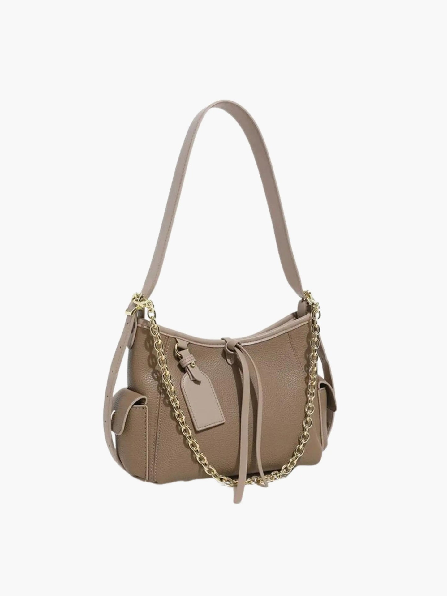 Leder Schultertasche Damen mit Kettenakzent